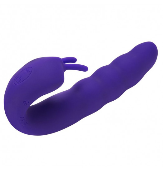Фиолетовый вибратор Ribbed Dual Stimulator - 17 см. Фиолетовый вибратор Ribbed Dual Stimulator - 17 см.