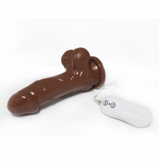 Коричневый вибратор 10 Mode Vibrating 7 inch Realistic Cock - 17,8 см.