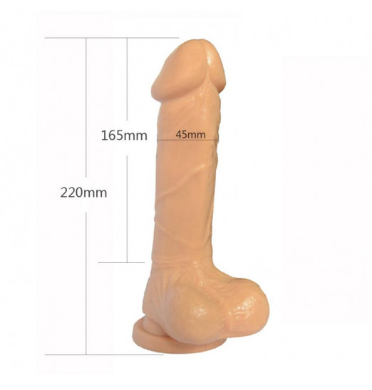 Телесный фаллоимитатор 8 Inch Carved DIldo - 22 см.