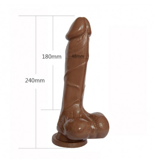 Коричневый фаллоимитатор 9 Inch Super Whopper Dong - 24 см.