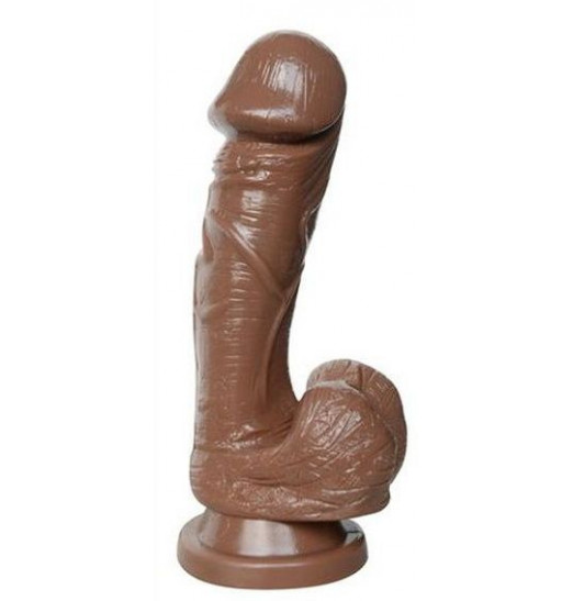 Коричневый фаллоимитатор Big Glans Dong - 19 см.