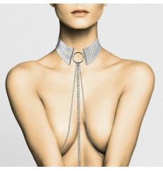 Серебристый ошейник с цепочками Desir Metallique Collar