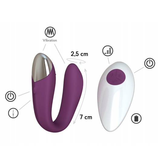 Фиолетовый вибратор для пар Fera с пультом ДУ