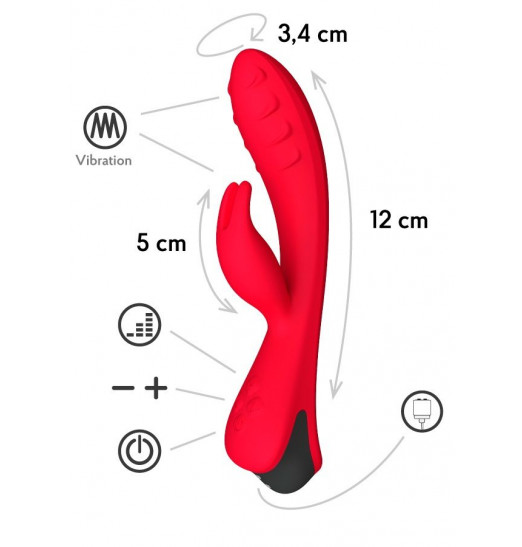 Красный вибратор-кролик Lepus с ребрышками Красный вибратор-кролик Lepus с ребрышками