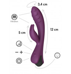 Фиолетовый вибратор-кролик Lepus с ребрышками