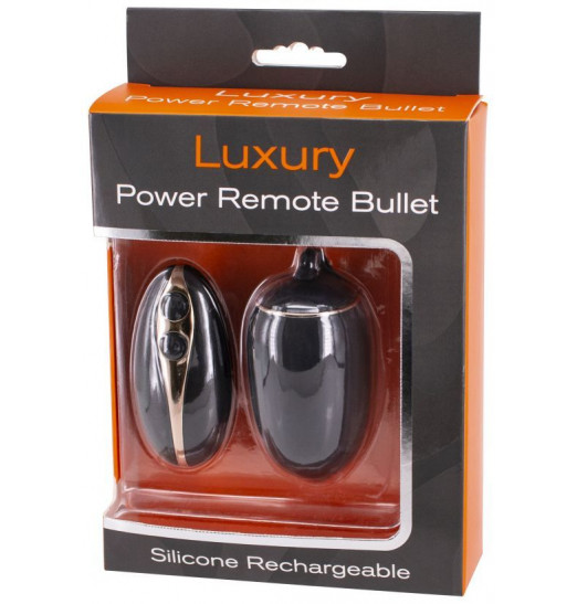 Черное виброяйцо с пультом ДУ LUXURY POWER REMOTE BULLET Черное виброяйцо с пультом ДУ LUXURY POWER REMOTE BULLET