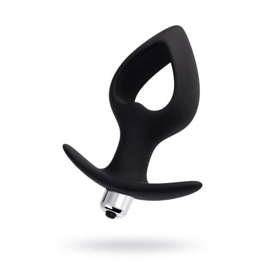 Черная вибровтулка с полой серединой в виде сердечка Cordis M - 14 см. Черная вибровтулка с полой серединой в виде сердечка Cordis M - 14 см.