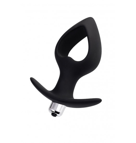 Черная вибровтулка с полой серединой в виде сердечка Cordis M - 14 см. Черная вибровтулка с полой серединой в виде сердечка Cordis M - 14 см.