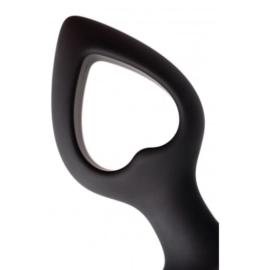 Черная вибровтулка с полой серединой в виде сердечка Cordis M - 14 см. Черная вибровтулка с полой серединой в виде сердечка Cordis M - 14 см.