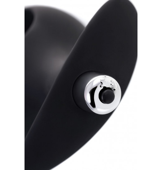 Черная вибровтулка с полой серединой в виде сердечка Cordis L - 17 см.