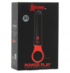 Черно-красный мини-вибратор Power Play with Silicone Grip Ring - 13,3 см.