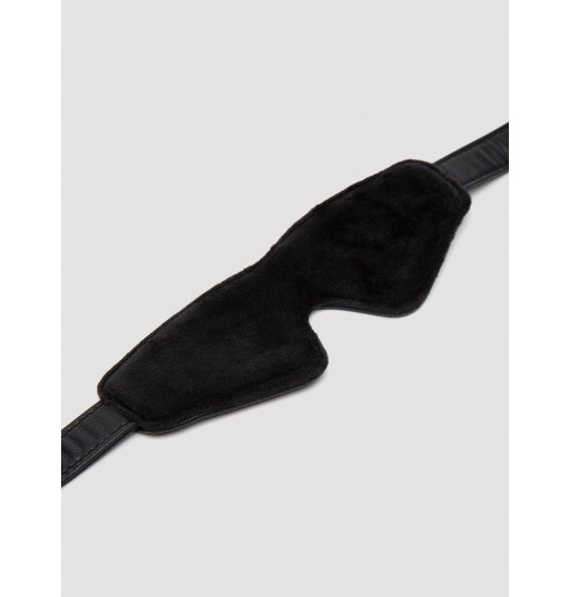 Черная плотная маска на глаза Bound to You Faux Leather Blindfold