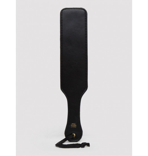 Черная шлепалка Bound to You Faux Leather Spanking Paddle - 38,1 см. Черная шлепалка Bound to You Faux Leather Spanking Paddle - 38,1 см.