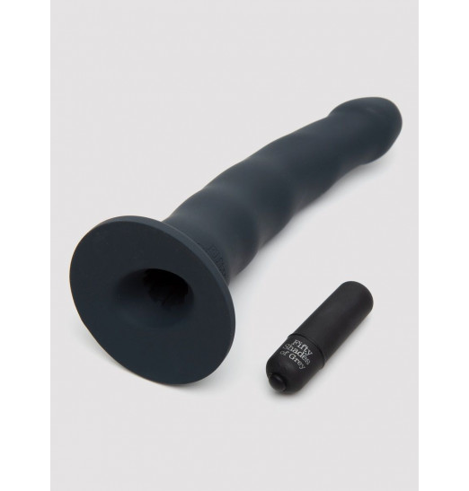 Черный страпон с вибрацией Feel It Baby Strap-On Harness Kit - 17,8 см.