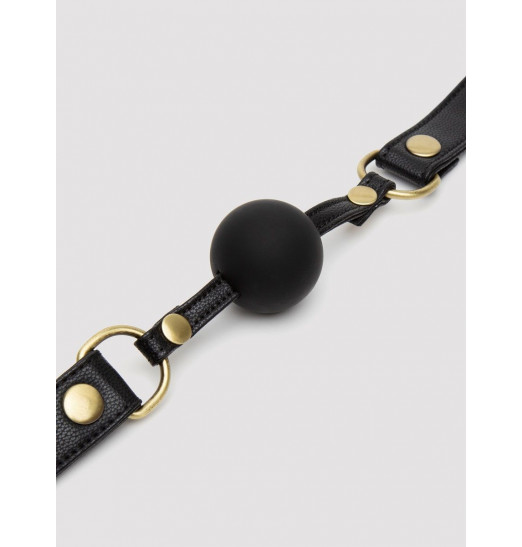 Черный кляп-шар Bound to You Faux Leather Ball Gag
