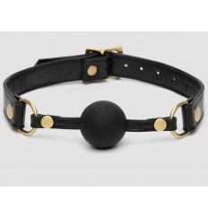 Черный кляп-шар Bound to You Faux Leather Ball Gag