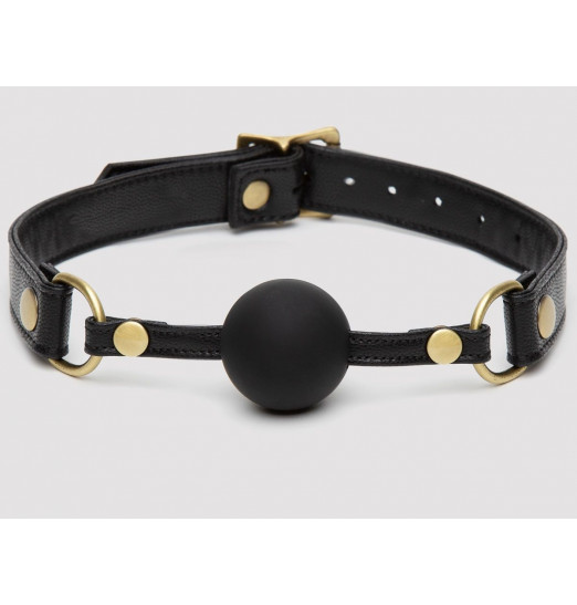Черный кляп-шар Bound to You Faux Leather Ball Gag