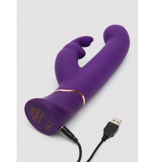 Фиолетовый вибратор Greedy Girl Power Motion Thrusting Rabbit Vibrator - 21,6 см.