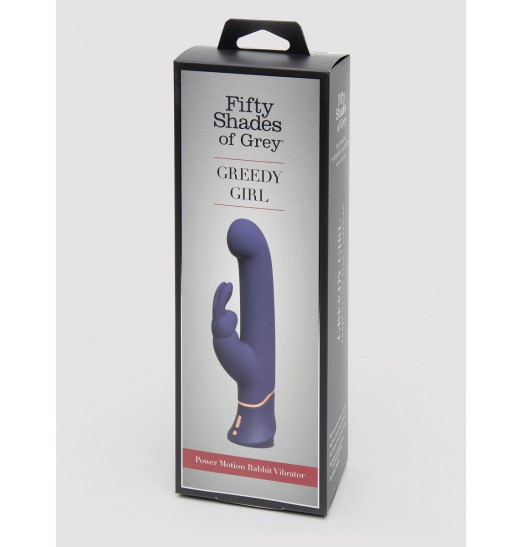 Фиолетовый вибратор Greedy Girl Power Motion Thrusting Rabbit Vibrator - 21,6 см.