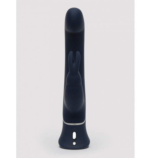Темно-синий вибратор-кролик Greedy Girl Real-Feel Rabbit Vibrator - 25,4 см.