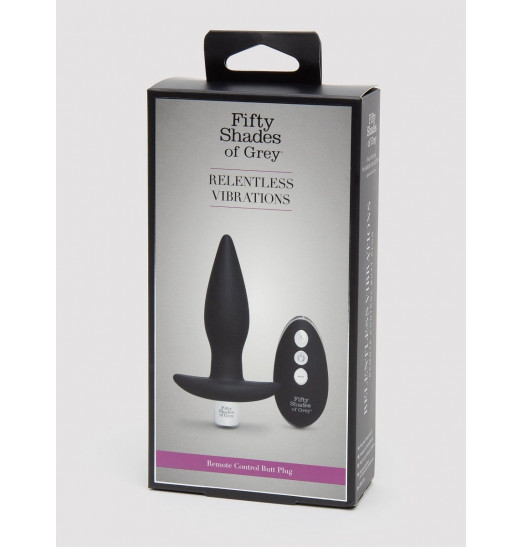 Черная вибровтулка Relentless Vibrations Remote Control Butt Plug - 11,4 см.