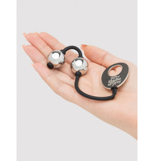 Серебристые шарики Inner Goddess Mini Silver Pleasure Balls 85g на черном силиконовом шнурке Серебристые шарики Inner Goddess Mini Silver Pleasure Balls 85g на черном силиконовом шнурке