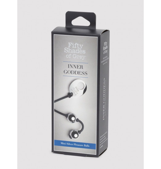 Серебристые шарики Inner Goddess Mini Silver Pleasure Balls 85g на черном силиконовом шнурке Серебристые шарики Inner Goddess Mini Silver Pleasure Balls 85g на черном силиконовом шнурке