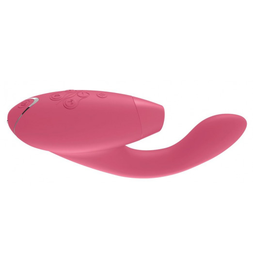 Розовый стимулятор Womanizer DUO с вагинальным отростком