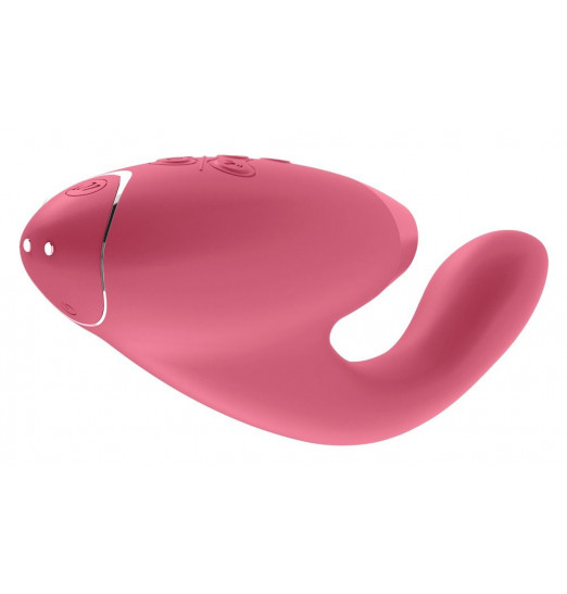 Розовый стимулятор Womanizer DUO с вагинальным отростком