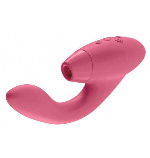 Розовый стимулятор Womanizer DUO с вагинальным отростком