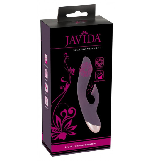 Фиолетовый вибратор-кролик Javida Sucking - 21,6 см.