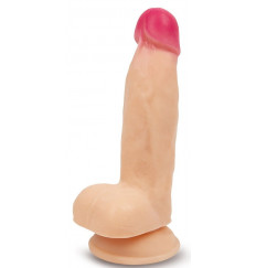 Телесный фаллоимитатор с присоской - 12 см.