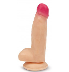 Телесный фаллоимитатор с присоской - 12 см.