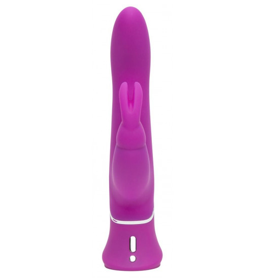 Лиловый вибратор Curve Thrusting Rechargeable Rabbit Vibrator - 24,1 см.