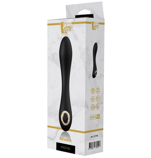 Черный вибратор для точки G NATASHA - 20 см.