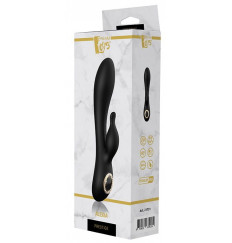 Черный вибратор-кролик ALEXIA - 20 см.