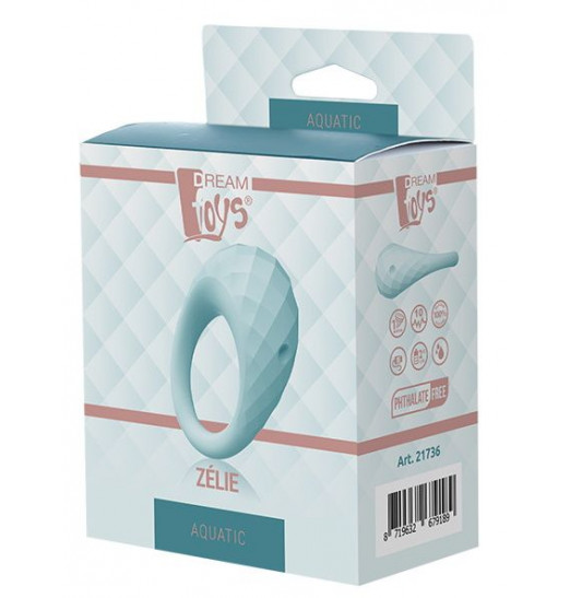 Голубое эрекционное виброкольцо ZELIE