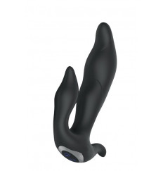 Черный вибратор N 35 RECHARGEABLE DUO VIBRATOR - 17,5 см.
