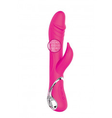 Розовый вибратор-ротатор N 40 RECHARGEABLE DUO VIBRATOR - 23 см.
