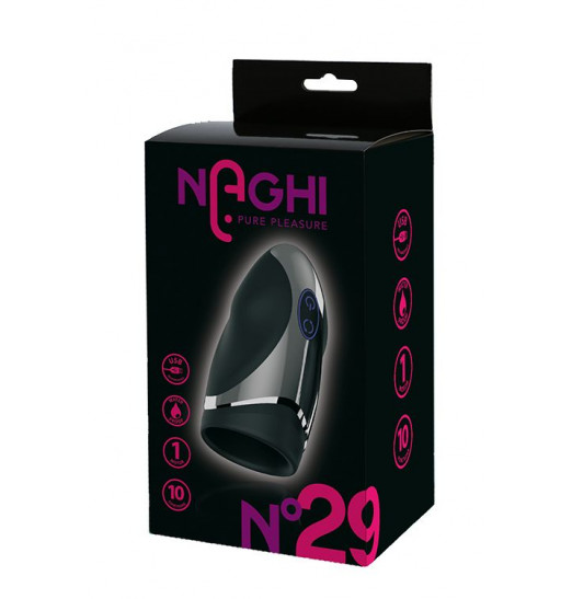 Черный вибромастурбатор NO.29 RECHARGEABLE PENIS HEAD VIBE