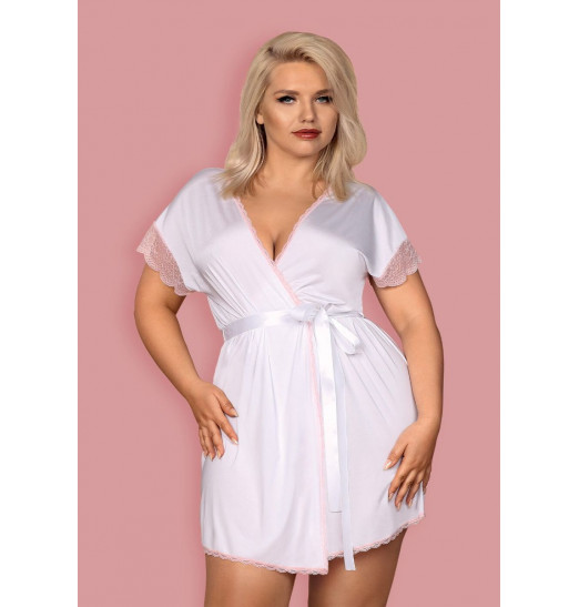 Изящный коротенький пеньюар Girlly с кружевом