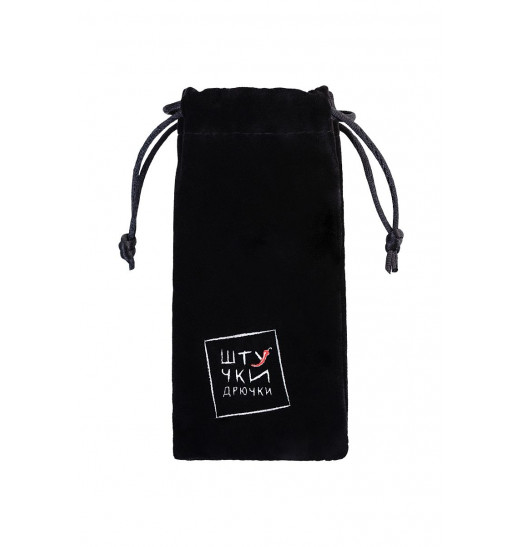 Серебристая гладкая коническая анальная пробка с черным кристаллом - 7 см.