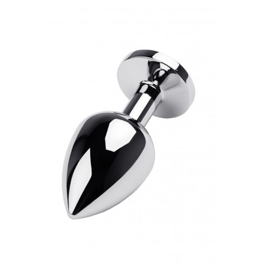 Серебристая гладкая анальная пробка с красным кристаллом - 8 см. Серебристая гладкая анальная пробка с красным кристаллом - 8 см.