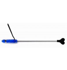 Черный стек-сердце с синей ручкой - 61 см.