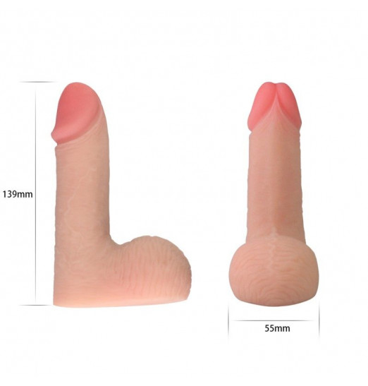 Накладной телесный фаллос - 13,9 см.