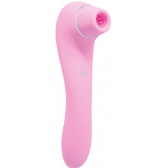 Розовый клиторальный вакуумный вибростимулятор Midnight Quiver - 18,6 см.