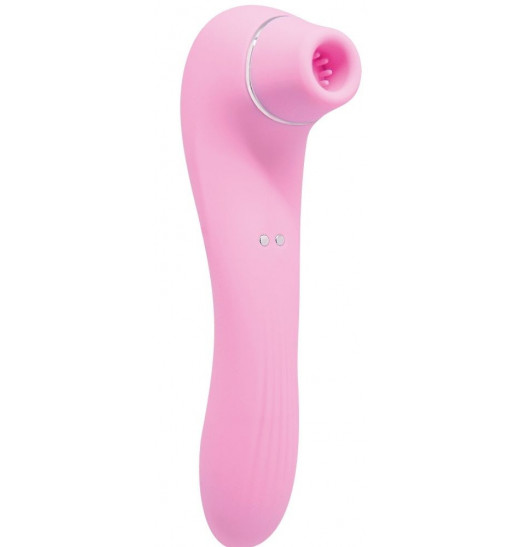 Розовый клиторальный вакуумный вибростимулятор Midnight Quiver - 18,6 см.