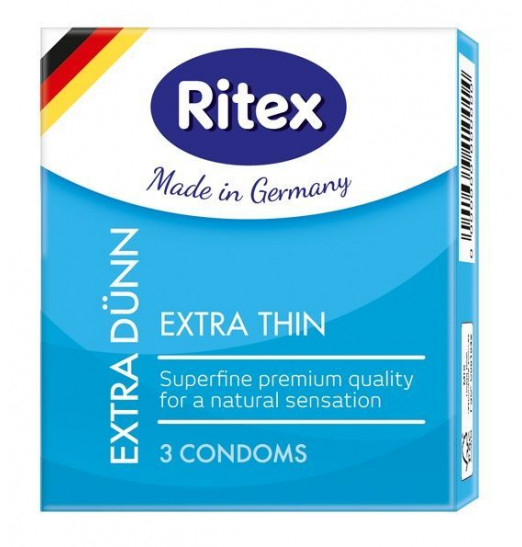 Ультратонкие презервативы RITEX EXTRA DUNN - 3 шт.