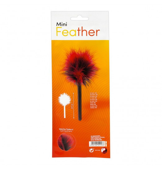 Красно-черная пуховка Mini Feather - 21 см.