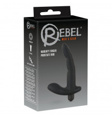 Черный вибромассажер простаты Naughty Finger Prostate Vibe - 13,8 см.